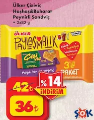 ÜLKER ÇİZİVİÇ HAŞHAŞ&BAHARAT PEYNİRLİ SANDVİÇ 3X82 G